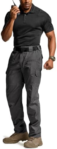 CQR Men's Tactical Pants, Water Resistant Ripstop Cargo Pants, Lightweight EDC Work Hiking Pants, Outdoor Apparel, Raider Charcoal, 36W x 34L - Image 3
