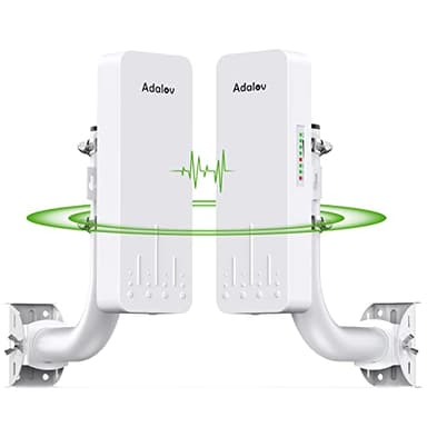 Adalov Wireless Bridge, 3KM 5.8G Point to Point Outdoor CPE, Long Range WiFi Bridges for PtP/PtMP with 14DBi High Gain Antenna for Network Sharing,Network Extend,Starlink Network Extend (CPE660) - Image 1