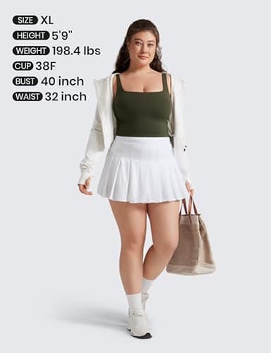 CRZ YOGA Butterluxe Womens Square Neck Longline Sports Bra - Workout Crop Tank Tops Padded Yoga Camisole with Built in Pads Olive Green Large - Image 7