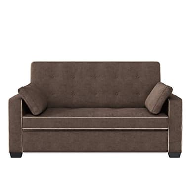 Serta Ainsley Loveseat with Pull Out Sleeper Microfiber Java Queen - Image 3