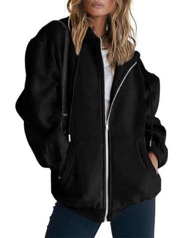 PRETTYGARDEN Women's 2025 Zip Up Y2K Hoodies Casual Long Sleeve Sweatshirts Fall Winter Track Jackets with Pockets (Black,Medium) - Image 6