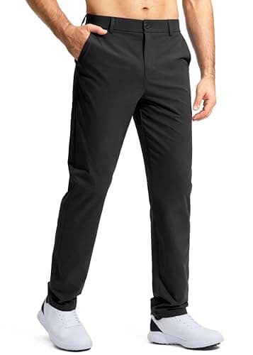 Pudolla Men's Golf Pants Stretch Work Pants for Men Dress Comfy Pants 32 Lightweight Quick Dry Casual Trousers(Black 30Wx32L) - Image 1