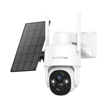 Armorcope Solar Security Cameras Wireless Outdoor,360° View Battery Powered with Spotlight Color Night Vision,2K WiFi Home Security,PIR Sensor,Wireless Easy Install, 2.4 GHz Wi-Fi - Image 1