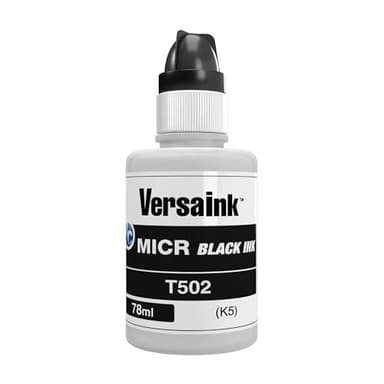 VersaInk Black MICR Ink 78ml Bottle - Compatible MICR Replacement for Epson Black T502 (for ET-2700, ET-2750, ET-3700, ET-3750, ET-4750, ET-4752) - Image 1