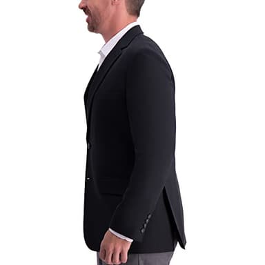 Haggar Men's The Active Series Classic Fit Gabardine Blazer, Black, 42 US - Image 3