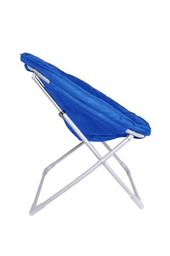 Amazon Basics Faux Fur Saucer Shaped Chair with Foldable Metal Frame, Blue, 32.3"D x 27.2"W x 32.3"H - Image 6