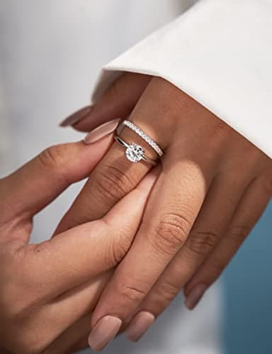 IMOLOVE Moissanite Solitaire Engagement Ring for Women, Women's Engagement Rings Moissanite Promise Rings 1CT D Color VVS1 Clarity Wedding band 925 Sterling Silver with 18K Gold Plated-5.5 - Image 5
