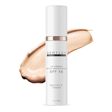 DRMTLGY Anti-Aging Tinted Moisturizer SPF 46 – Sheer Face Sunscreen & Lightweight Makeup with Broad Spectrum UV Protection – Hydrating Skin Care & Face Moisturizer – FSA HSA Eligible (1.7 oz) - Image 1