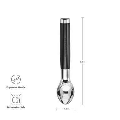KitchenAid Classic Ice Cream Scoop, 8.6 inches, Black - Image 2