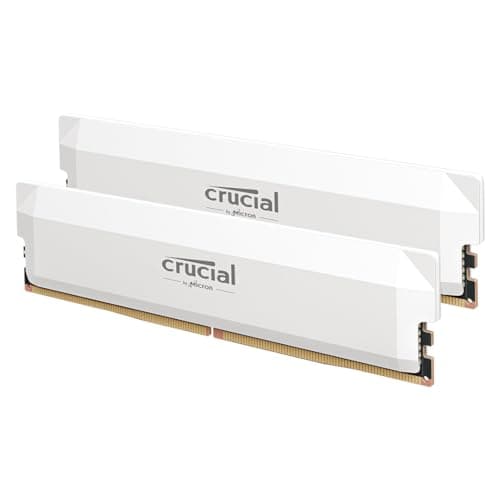 Crucial Pro 32GB DDR5 RAM Kit (2x16GB), CL36 6000MHz, Overclocking Desktop Gaming Memory, Intel XMP 3.0 & AMD Expo Compatible, White - CP2K16G60C36U5W - Image 1
