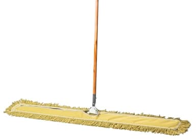 Tidy Tools 48 Inch Yellow Commercial Dust Mop & Floor Sweeper – Wood Handle Floor Mop for Tile, Hardwood & Concrete - Image 1