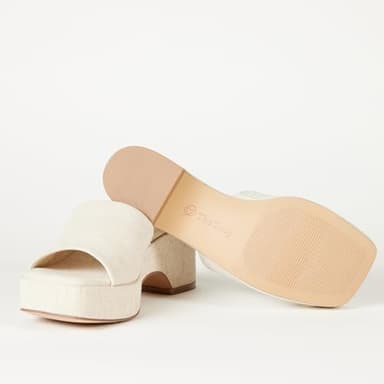 The Drop Women's Bertina Platform Slide, Linen, 7.5 Cream - Image 4