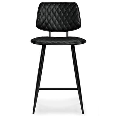 SIMPLIHOME Raya Contemporary 16 inch Counter Height Stool (Set of 2) in Black Vegan Faux Leather for The Dining Room and Kitchen - Image 4