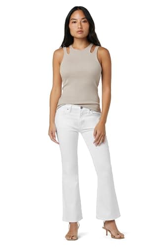 HUDSON Women's Petite Nico Mid Rise Cropped Bootcut Jean, White, 23 - Image 5