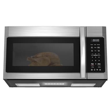 BLACK+DECKER Over the Range Microwave Oven with Vent and One-Touch Auto Cooking, 1.7 cu. ft. OTR Over Stove Microwave, Stainless Steel, 1000 Watts, EM044K6CE-SS - Image 1