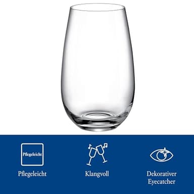 Villeroy & Boch Entrée Glass Tumbler Set of 4, Crystal Glass - Dishwasher Safe Construction - 20.75 Ounce Capacity - Image 6