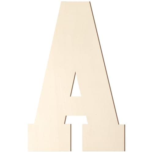 Wooden Letters 12 Inch, Large Wooden Letter A Shape Cutout Big Unfinished Vintage Sports Varsity Style Wood Alphabet Letters for Wall Decor Nursery Name Painting Crafts Party Room Home Decoration - Image 1