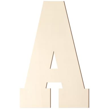 Wooden Letters 12 Inch, Large Wooden Letter A Shape Cutout Big Unfinished Vintage Sports Varsity Style Wood Alphabet Letters for Wall Decor Nursery Name Painting Crafts Party Room Home Decoration - Image 1