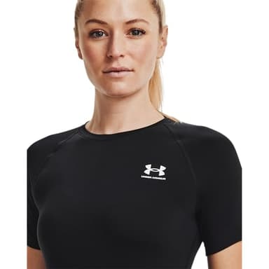 Under Armour Women's HeatGear Compression Short-Sleeve T-Shirt, Black (001)/White, Medium - Image 5