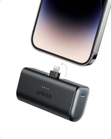 Anker Nano Power Bank with Built-in Lightning Connector, Portable Charger 5,000mAh MFi Certified 12W, Compatible with iPhone 14/13/12 Series (Black) - Image 1
