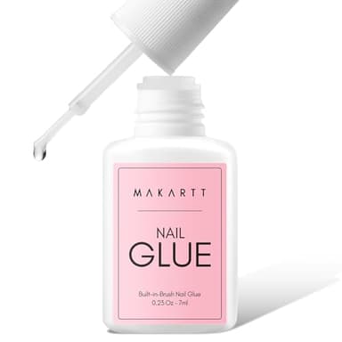 Makartt Super Strong Nail Glue for Press ons: Acrylic Nail Tips-Fake Nails-Salon Quality, Brush On, Quick Dry, Easy Application Durable & Long-Lasting Fast Glue False Nails, Hema Free - Image 1