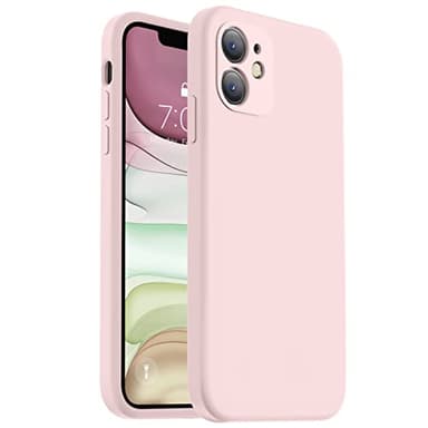 Vooii Compatible with iPhone 11 Case, Upgraded Liquid Silicone with [Flat Edges] [Camera Protection] [Soft Anti-Scratch Microfiber Lining] Phone Case for iPhone 11 6.1 inch - Chalk Pink - Image 1