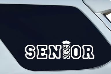 Senior 2025 White Vinyl Decal - 3x11 Inch, Adhesive Sticker for Cars, Laptops, and More - Image 4