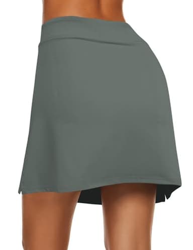 Ekouaer Women's Tennis Skirts Breathable Golf Skorts Lightweight Comfy Active Performance Skort with Shorts,Grey Sage Large - Image 3