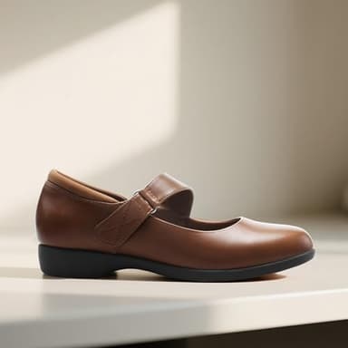 DREAM PAIRS Womens Ballet Mary Jane Flats, Comfortable Business Office Dress Shoes for Women Dressy and Work with Ankle Strap,Size 8.5W,Brown,DWUWFA2502 - Image 2