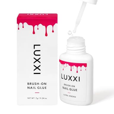 LUXXI Super Strong Brush On Nail Glue for Press On Nails | Best Extra Strength Nail Glue for Long Lasting Extended Wear for Press-Ons, Nail Tips & Acrylic Nails - Image 1