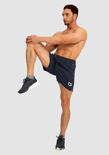 G Gradual Men's Running Shorts with Zipper Pockets Quick Dry Gym Athletic Workout 5" Shorts for Men (Navy, Medium) - Image 6