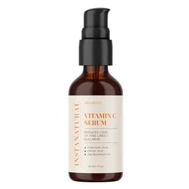 InstaNatural Vitamin C Face Serum, Brightens, Hydrates and Reduces Signs of Aging, with Vitamin C, Hyaluronic and Ferulic Acid, 1 FL Oz - Image 1