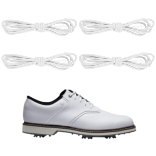 NDTEZUGT 2 Pairs Waxed Golf Shoelaces for FootJoy Shoes, 3/32"(2.5mm) Oxford Thin Dress Shoe Laces Replacement Strings (White,36"/90cm) - Image 1