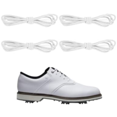 NDTEZUGT 2 Pairs Waxed Golf Shoelaces for FootJoy Shoes, 3/32"(2.5mm) Oxford Thin Dress Shoe Laces Replacement Strings (White,36"/90cm) - Image 1
