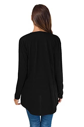 TownCat Cardigans for Women Loose Casual Long Sleeved Open Front Breathable Cardigans with Pockets (Black, XXL) - Image 5