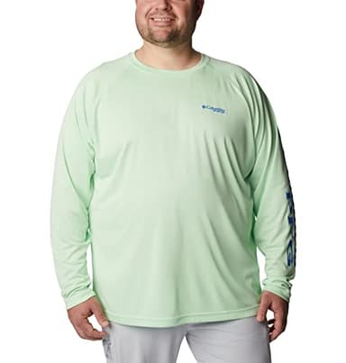 Columbia Men's Terminal Tackle Long Sleeve Fishing Shirt, Key West/Vivid Blue Logo, Medium - Image 9