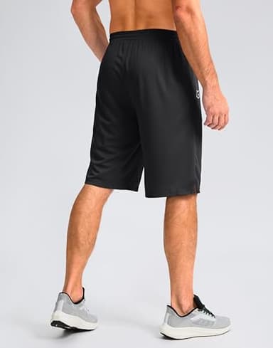 G Gradual Men's Athletic Shorts with Pockets 11" Long Basketball Shorts Lightweight Quick Dry Gym Workout Shorts for Men(Black,M) - Image 2