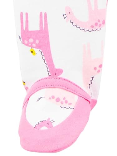 Simple Joys by Carter's Baby Girls' Cotton Sleep and Play, Pack of 2, White Giraffe/Yellow Strawberries, Newborn - Image 4