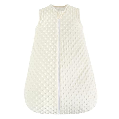 PHF Baby Sleep Sack 2.5 TOG with Plush Minky Dot, 0-6 Months Winter Baby Wearable Blanket with 2-Way Zipper, Warm Comfy Quilted Cotton Sleeping Bags, 3-Layers Design Sleep Sack, Small Size, Cream - Image 1