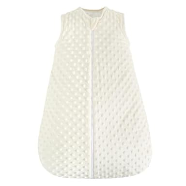 PHF Baby Sleep Sack 2.5 TOG with Plush Minky Dot, 0-6 Months Winter Baby Wearable Blanket with 2-Way Zipper, Warm Comfy Quilted Cotton Sleeping Bags, 3-Layers Design Sleep Sack, Small Size, Cream - Image 1