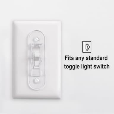 Wall Switch Guard, Childproof Light Switch Cover Guard | Toggle Style | Light Switch Protection | Lock Toggle Switch in On or Off Position | 2 Pack, Clear - Image 4