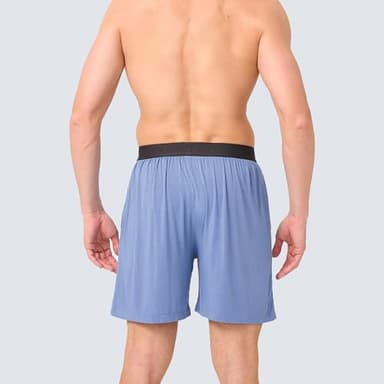 BAMBOO COOL Men's Pajama Shorts Mens Sleep Shorts Soft Breathable Lounge Comfy Sleepwear Pajamas Bottoms with Pockets 2 Pack - Image 5