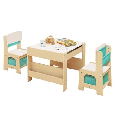 TaoHFE Toddler Table and Chair Set (2 Chairs Included), Toddler Activity Table, 3-Piece Kids Furniture Set for Children Room & Nursery School - Image 2