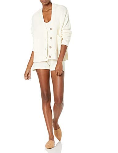The Drop Women's Brigitte Cotton Blend Chunky Cardigan, Whisper White, S - Image 3