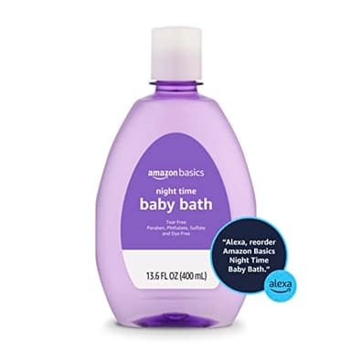 Amazon Basics Night-Time Baby Bath, Lightly Scented, 13.6 Fl Oz (Pack of 1) (Previously Solimo) - Image 3