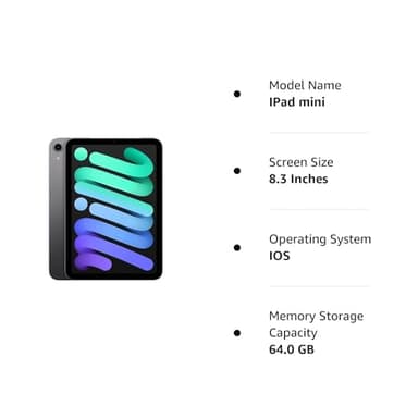 2021 Apple iPad Mini 6 (8.3 inch, Wi-Fi, 64GB) Space Gray (Renewed) - Image 6