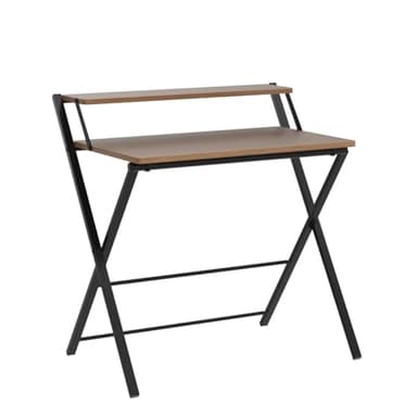 GreenForest No Assembly Folding Desk, 2-Tier Compact Computer Desk with Shelf, Space Saving Foldable Table for Home Office, Dorm or Apartment, Portable Collapsible Sturdy Laptop Desk, Espresso - Image 5