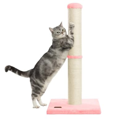Karolpar 34inch Cat Scratching Post with Natural Sisal Rope 4.3Inch Large Diameter Scratcher Post Tree for Indoor Cats Pink - Image 8