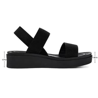 mysoft Women's Platform Wedges Sandals Slingback Lightweight Elastic Ankle Strap Low Wedges Walking Sandals Comfortable Slip On Casual Shoes - Image 4