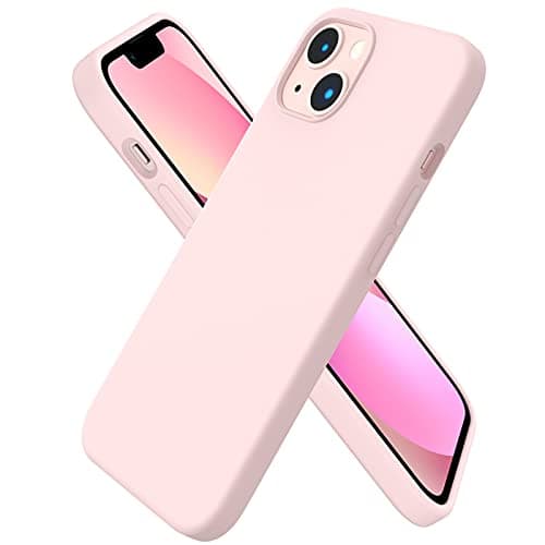 ORNARTO Compatible with iPhone 13 Case 6.1, Slim Liquid Silicone 3 Layers Full Covered Soft Gel Rubber Phone Case Protective Cover 6.1 Inch-Chalk Pink - Image 1